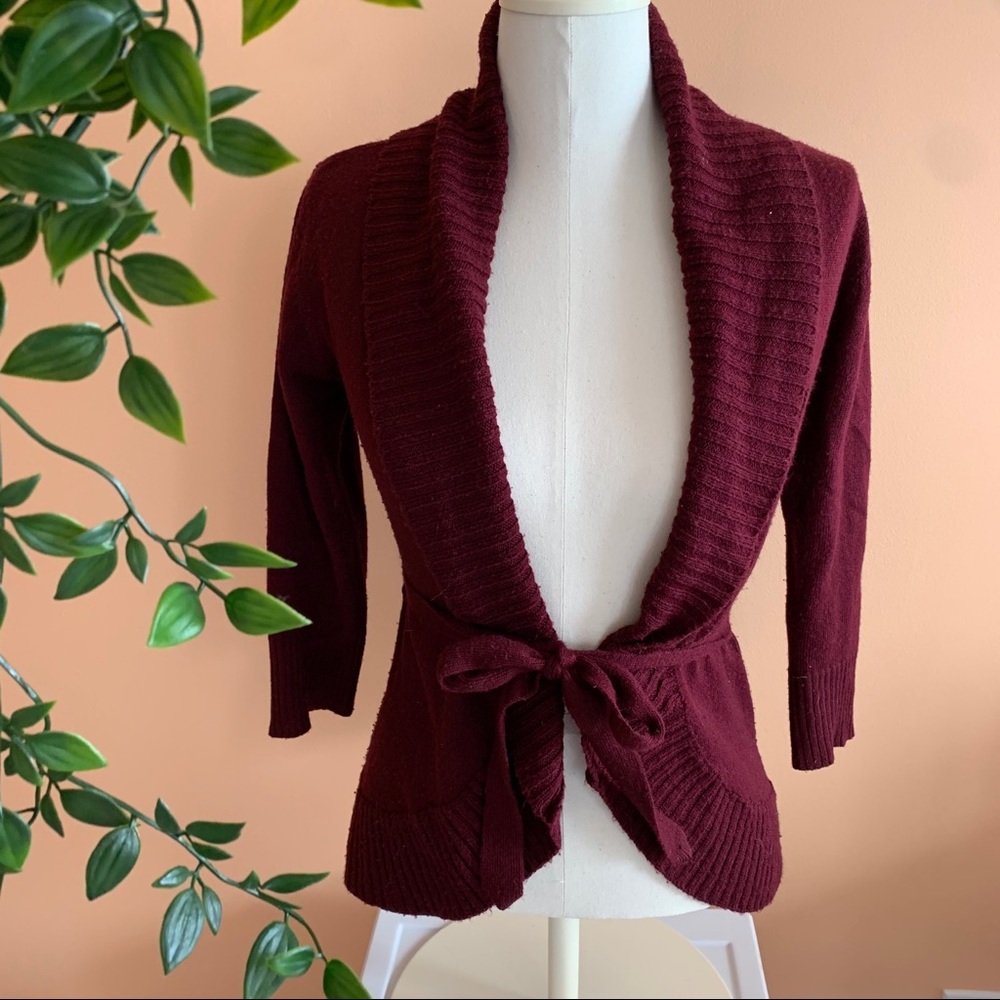 Maroon Sweater Cardigan